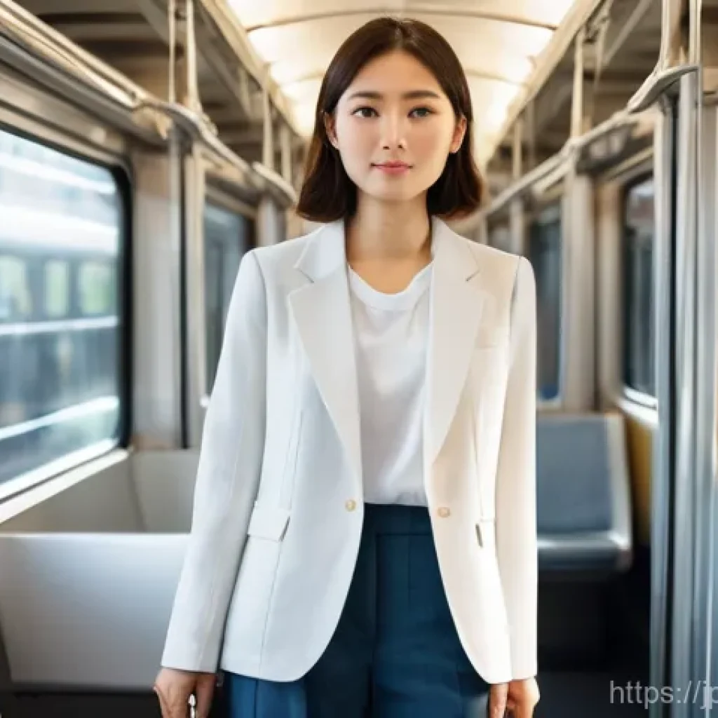 아디다스의 클라이마쿨 티셔츠 리뷰 - **Prompt:** A young Japanese professional, 20s-30s, stands confidently inside a modern, slightly cro...